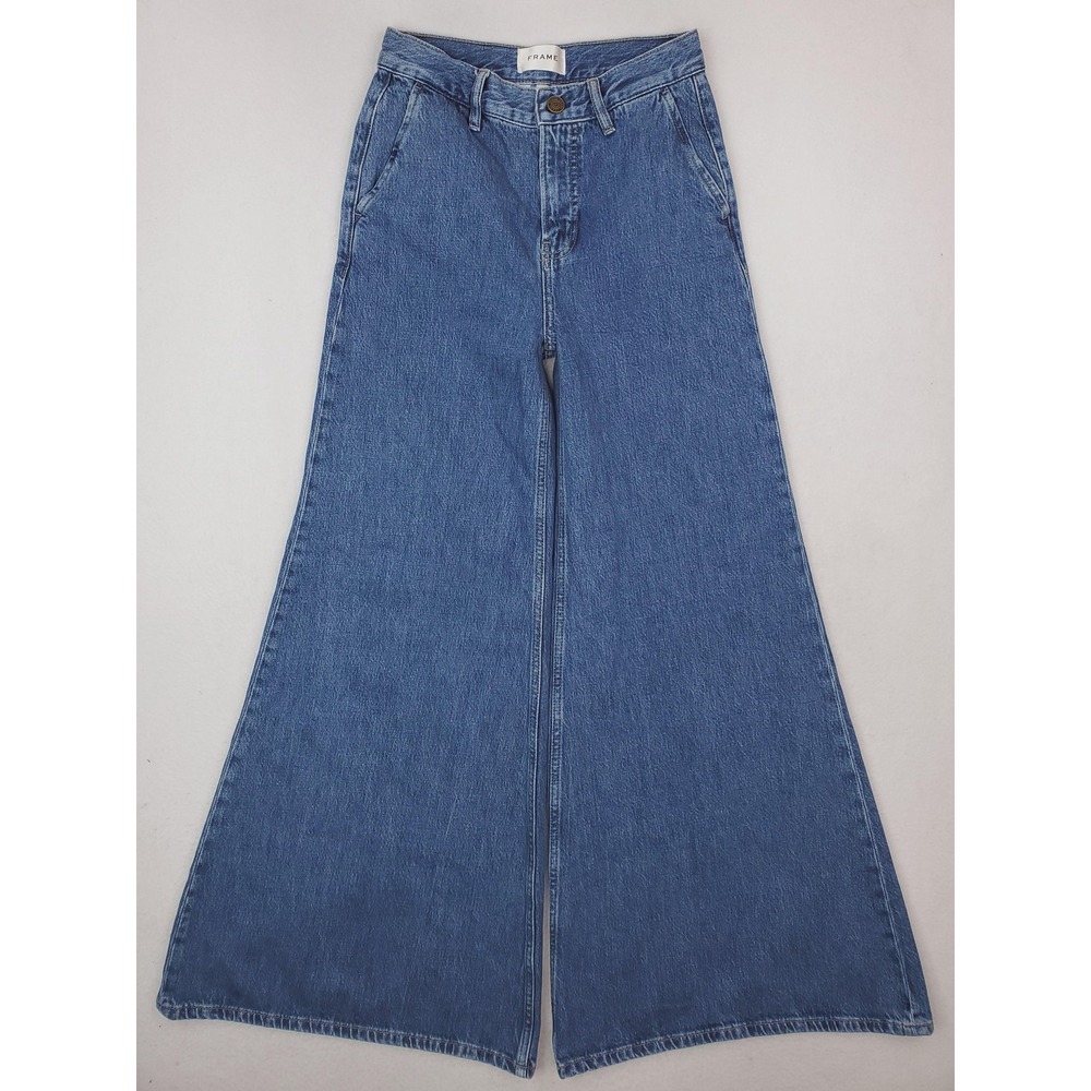 Frame Jeans Womens 23 Blue Extra Wide Leg Flare High Rise Relaxed Y2K Seraphina